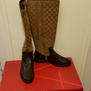 Taupe & Brown knee hi boots 10M